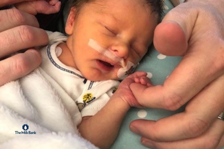 A premature baby receiving care in the NICU