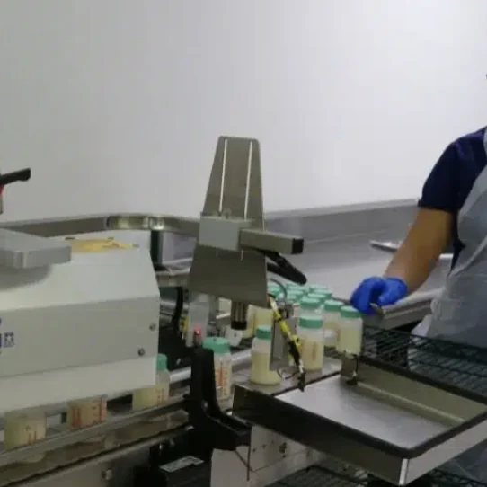 Donated human milk being processed at The Milk Bank
