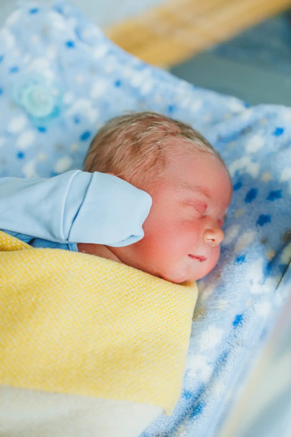 A newborn sleeping peacefully